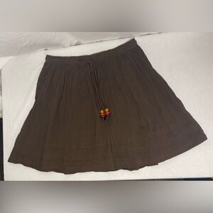 Old Navy Brown A-Line Skirt with Beaded Tie